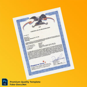 US FDA Certificate of Registration Template (Word & PDF)