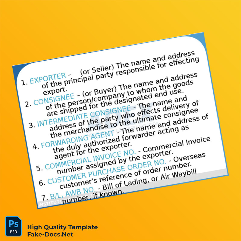 USA ADEX Commercial Invoice Template in Word and PDF formats 7 page USA ADEX Commercial Invoice Template in Word and PDF formats 7 page