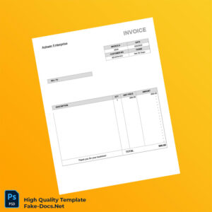 USA Ashwin Enterprise Invoice Template in Word and PDF formats USA Ashwin Enterprise Invoice Template in Word and PDF formats