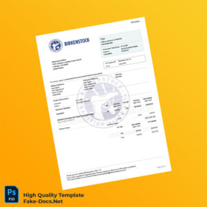 USA Birkenstock Invoice Template in Word and PDF formats