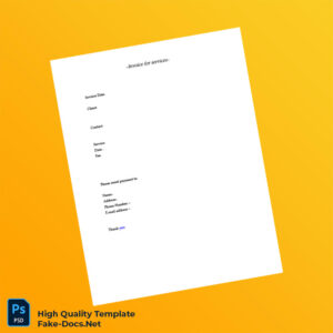 USA Blank Invoice Template in Word and PDF formats