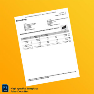 USA Bloomberg L P Invoice Template in Word and PDF formats 8 page