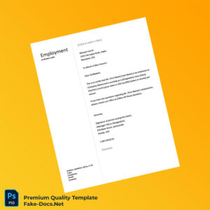 USA Company Name Proof of Employment Letter Template (Word & PDF)