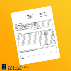 USA Comtech Technical Services Invoice Template in Word and PDF formats USA Comtech Technical Services Invoice Template in Word and PDF formats