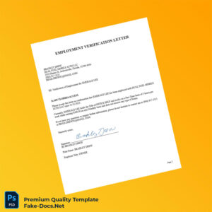 USA Dual Fuel Mobile Auto LLC Employment Verification Letter Template (Word & PDF)