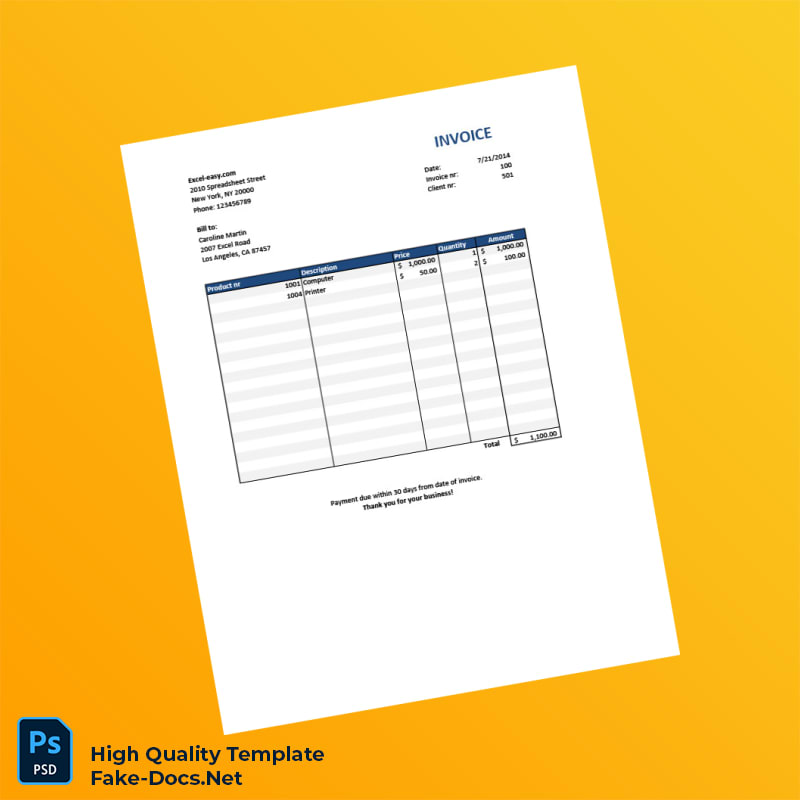 USA Excel-easy com Invoice Template in Word and PDF formats 3 page USA Excel-easy com Invoice Template in Word and PDF formats 3 page