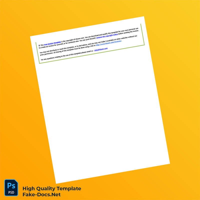 USA Hloom Invoice Template in Word and PDF formats 2 page USA Hloom Invoice Template in Word and PDF formats 2 page