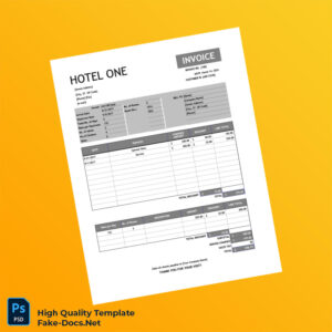 USA Hotel One Invoice Template in Word and PDF formats USA Hotel One Invoice Template in Word and PDF formats