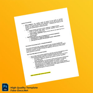 USA Invoice Processing Template in Word and PDF formats 4 page USA Invoice Processing Template in Word and PDF formats 4 page