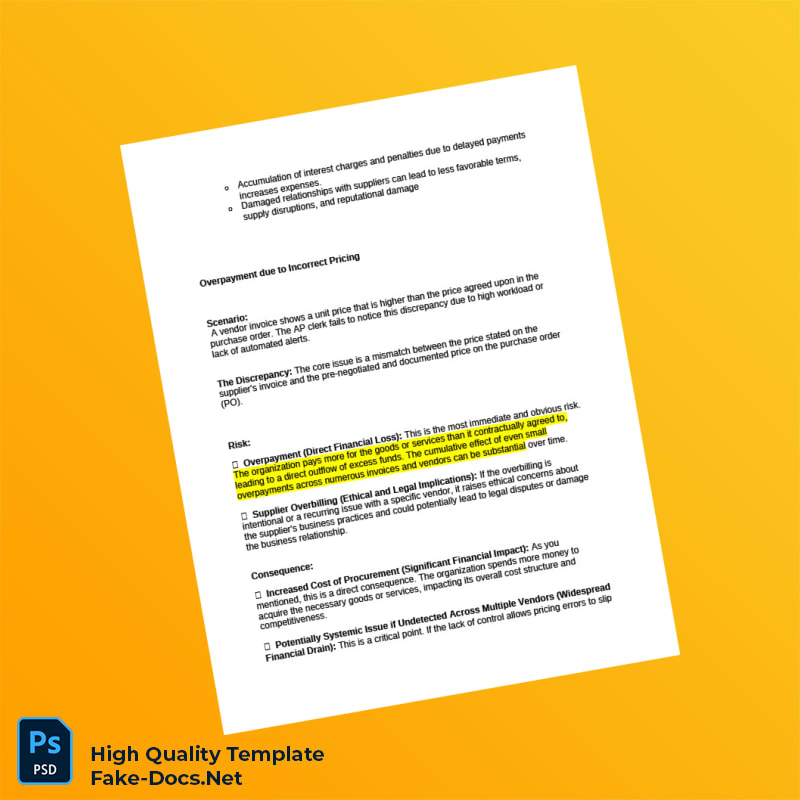 USA Invoice Processing Template in Word and PDF formats 4 page USA Invoice Processing Template in Word and PDF formats 4 page