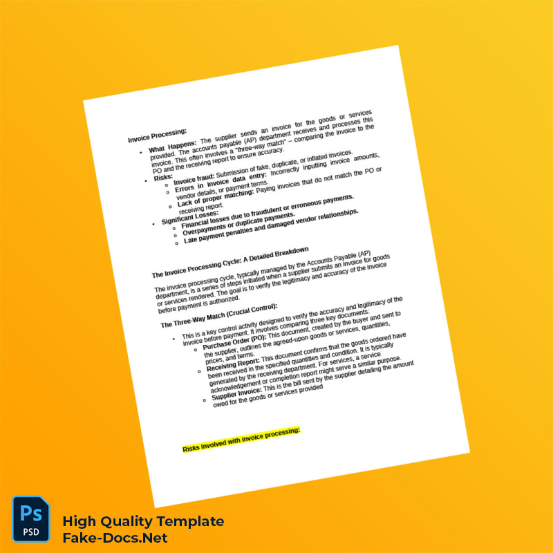 USA Invoice Processing Template in Word and PDF formats 4 page USA Invoice Processing Template in Word and PDF formats 4 page