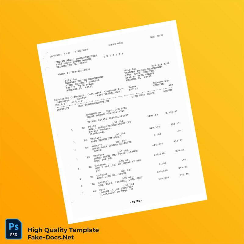 USA Invoice Template in Word and PDF formats 5 page USA Invoice Template in Word and PDF formats 5 page