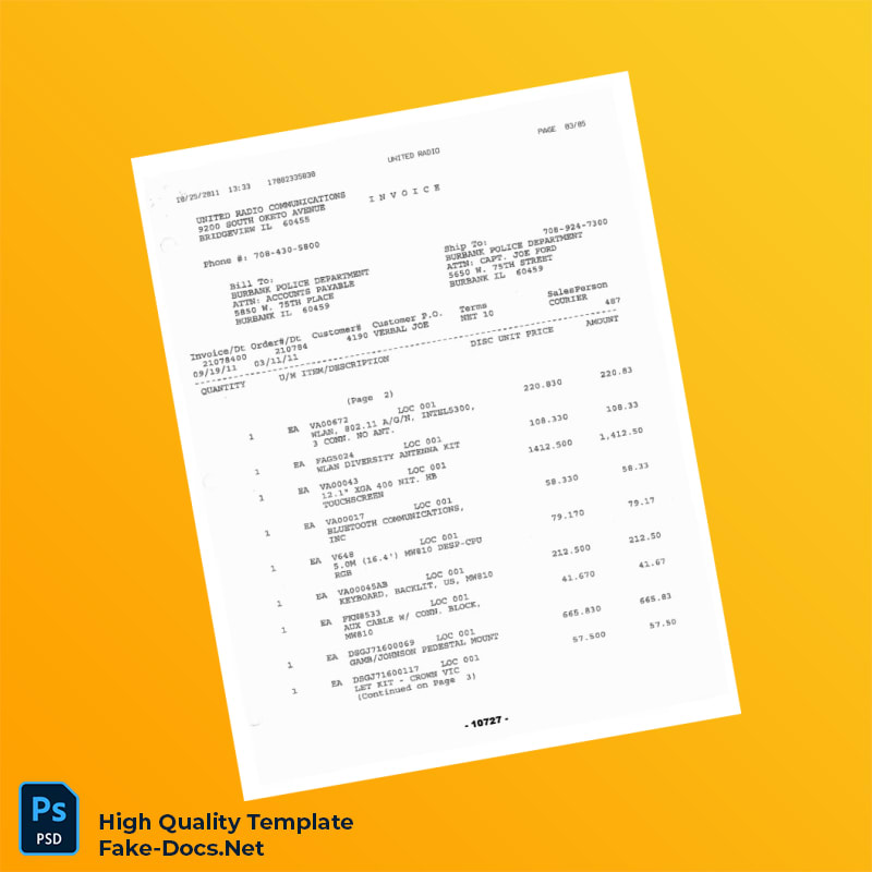 USA Invoice Template in Word and PDF formats 5 page USA Invoice Template in Word and PDF formats 5 page
