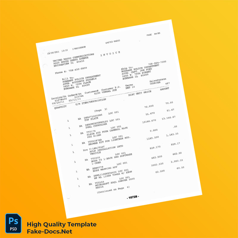 USA Invoice Template in Word and PDF formats 5 page USA Invoice Template in Word and PDF formats 5 page