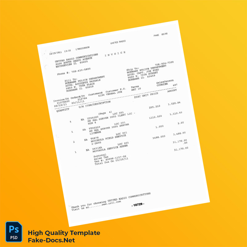USA Invoice Template in Word and PDF formats 5 page USA Invoice Template in Word and PDF formats 5 page