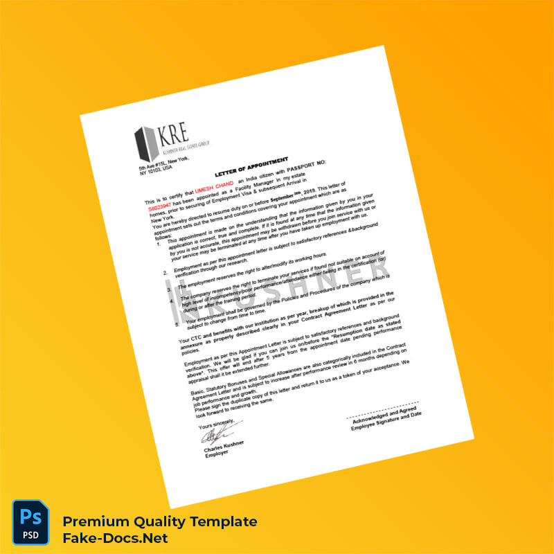 USA KRE Employment Verification Letter Template (Word & PDF) USA KRE Employment Verification Letter Template (Word & PDF)