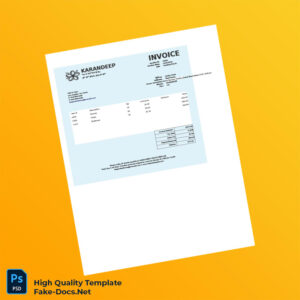 USA Kaarandeep Crane Service Invoice Template in Word and PDF formats