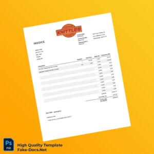 USA Knittles Towing Invoice Template in Word and PDF formats