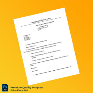 USA Mattress and Furniture for Less Income Verification Letter Template (Word & PDF) 2 page