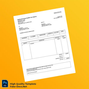 USA Mediassist Home Health Care Agency Services Corp Invoice Template in Word and PDF formats USA Mediassist Home Health Care Agency Services Corp Invoice Template in Word and PDF formats