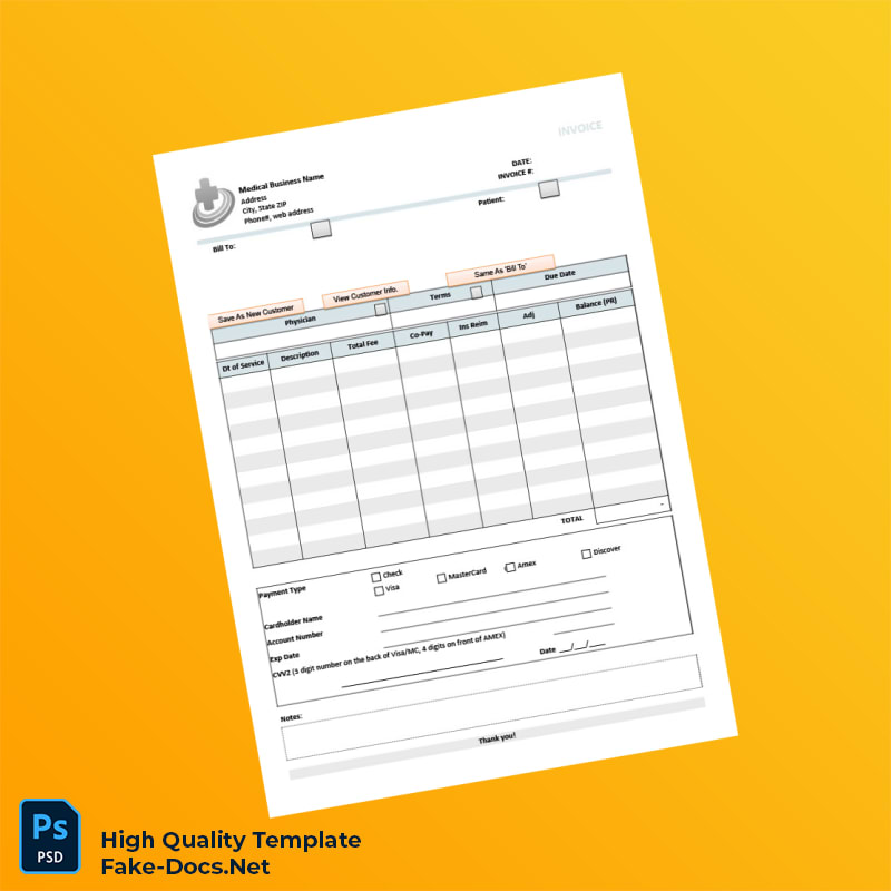 USA Medical Business Name Invoice Template in Word and PDF formats 4 page USA Medical Business Name Invoice Template in Word and PDF formats 4 page