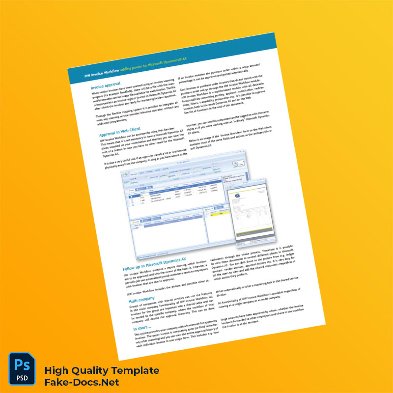 USA Microsoft Dynamics Invoice Template in Word and PDF formats 4 page USA Microsoft Dynamics Invoice Template in Word and PDF formats 4 page