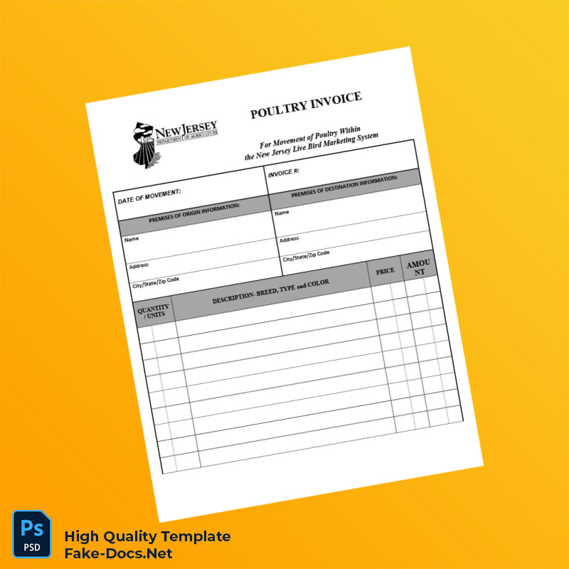USA New Jersey Department of Agriculture Invoice Template in Word and PDF formats 7 page USA New Jersey Department of Agriculture Invoice Template in Word and PDF formats 7 page