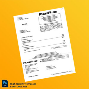 USA PlatePass LLC Invoice Template in Word and PDF formats 3 page USA PlatePass LLC Invoice Template in Word and PDF formats 3 page