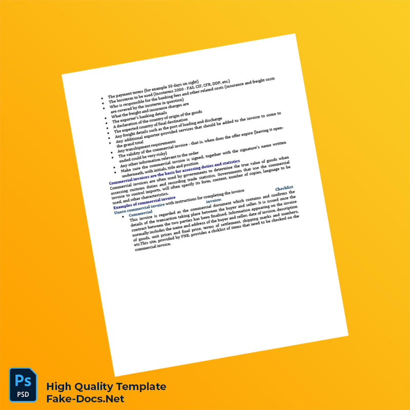 USA Proforma Invoice Template in Word and PDF formats 8 page USA Proforma Invoice Template in Word and PDF formats 8 page