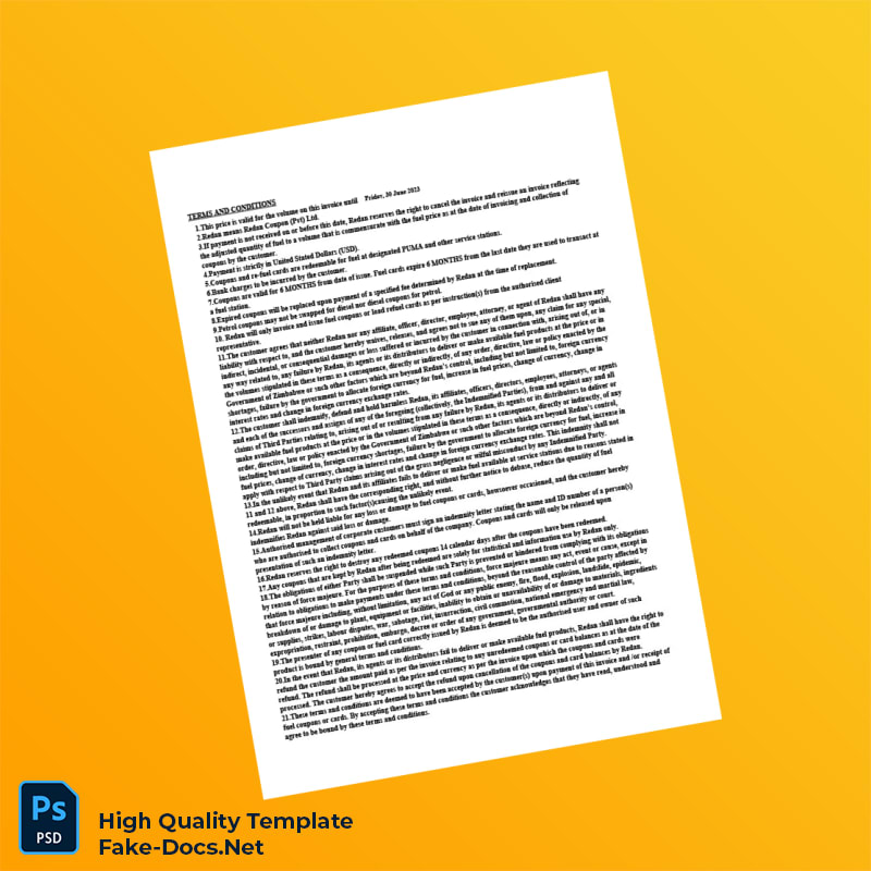 USA Redan Coupon Pvt Ltd Proforma Invoice Template in Word and PDF formats 2 page USA Redan Coupon Pvt Ltd Proforma Invoice Template in Word and PDF formats 2 page