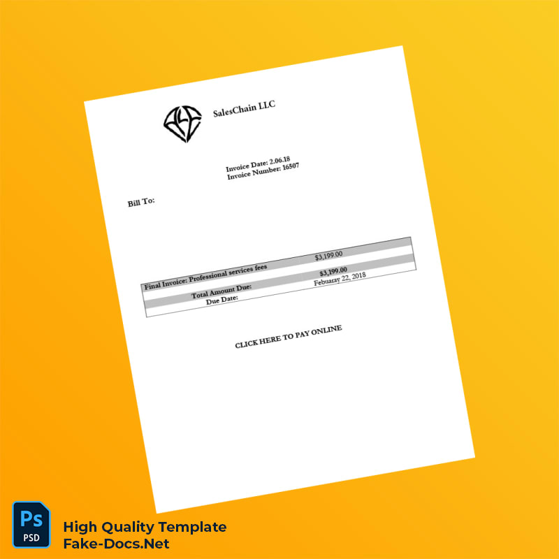 USA SalesChain LLC Invoice Template in Word and PDF formats USA SalesChain LLC Invoice Template in Word and PDF formats