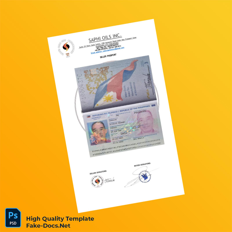 USA Saphi Oils Inc Commercial Invoice Template in Word and PDF formats 6 page USA Saphi Oils Inc Commercial Invoice Template in Word and PDF formats 6 page