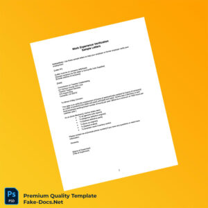 USA Super Computers Employment Verification Letter Template (Word & PDF) 2 page