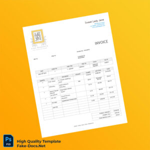 USA Sweet Lady Jane Invoice Template in Word and PDF formats 2 page USA Sweet Lady Jane Invoice Template in Word and PDF formats 2 page
