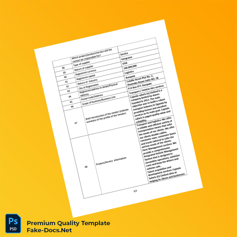 Uganda CNOOC Business Registration Certificate Template (Word & PDF) 4 page Uganda CNOOC Business Registration Certificate Template (Word & PDF) 4 page