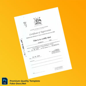 Uganda Ministry of Education and Sports Certificate of Registration Template (Word & PDF) Uganda Ministry of Education and Sports Certificate of Registration Template (Word & PDF)