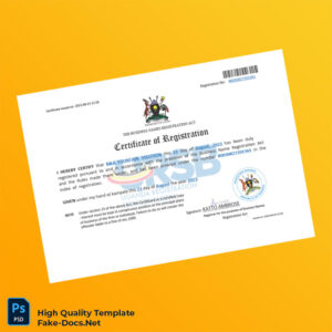 Uganda Registrar of Businesses Business Name Registration Certificate Template in Word and PDF formats Uganda Registrar of Businesses Business Name Registration Certificate Template in Word and PDF formats
