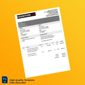 United Arab Emirates Cognition General Trading LLC Tax Invoice Template in Word and PDF formats United Arab Emirates Cognition General Trading LLC Tax Invoice Template in Word and PDF formats