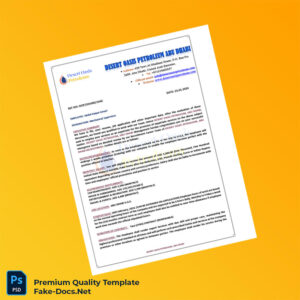 United Arab Emirates Desert Oasis Petroleum Employment Verification Letter Template (Word & PDF) 5 page