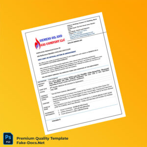 United Arab Emirates Siemens Oil Gas Company LLC Employment Verification Letter Template (Word & PDF) 5 page