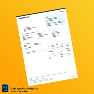 United Kingdom Amazon EU S à r l Invoice Template in Word and PDF formats United Kingdom Amazon EU S à r l Invoice Template in Word and PDF formats