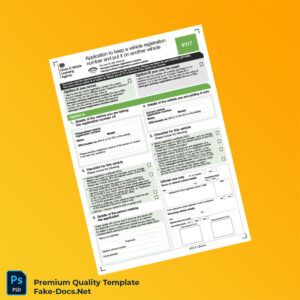 United Kingdom DVLA Vehicle Registration Number Transfer Application Form Template (Word & PDF) 4 page