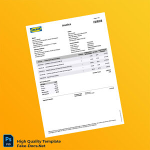 United Kingdom IKEA Limited Invoice Template in Word and PDF formats United Kingdom IKEA Limited Invoice Template in Word and PDF formats