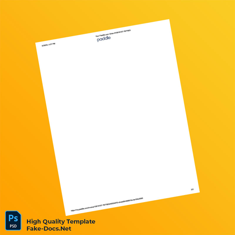 United Kingdom Paddle com Market Ltd Invoice Template in Word and PDF formats 2 page United Kingdom Paddle com Market Ltd Invoice Template in Word and PDF formats 2 page