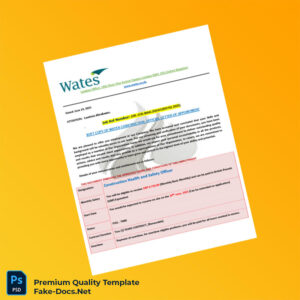 United Kingdom Wates Construction Employment Verification Letter Template (Word & PDF) 5 page
