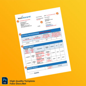 United Kingdom Webinterpret Invoice Template in Word and PDF formats 3 page United Kingdom Webinterpret Invoice Template in Word and PDF formats 3 page