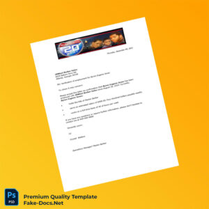 United States 20West Barber Salon Employment Verification Letter Template (Word & PDF) 3 page