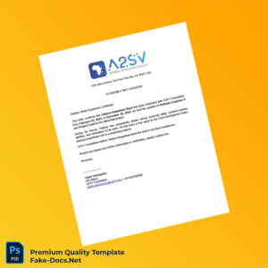 United States A2SV Foundation Employment Verification Letter Template (Word & PDF)