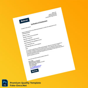 United States Belcan LLC Employment Verification Letter Template (Word & PDF)