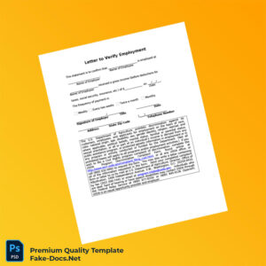 United States Employer Employment Verification Letter Template (Word & PDF)